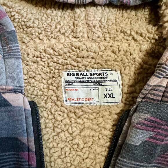 Big Ball Sports Men's Aztec Sherpa Lined Full Zipper Hooded Jacket - Picture 2 of 8